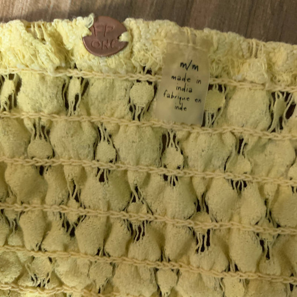 Free People Festival Fairycore Lace Bralette Strappy Back in Yellow Size Medium - Picture 3 of 5
